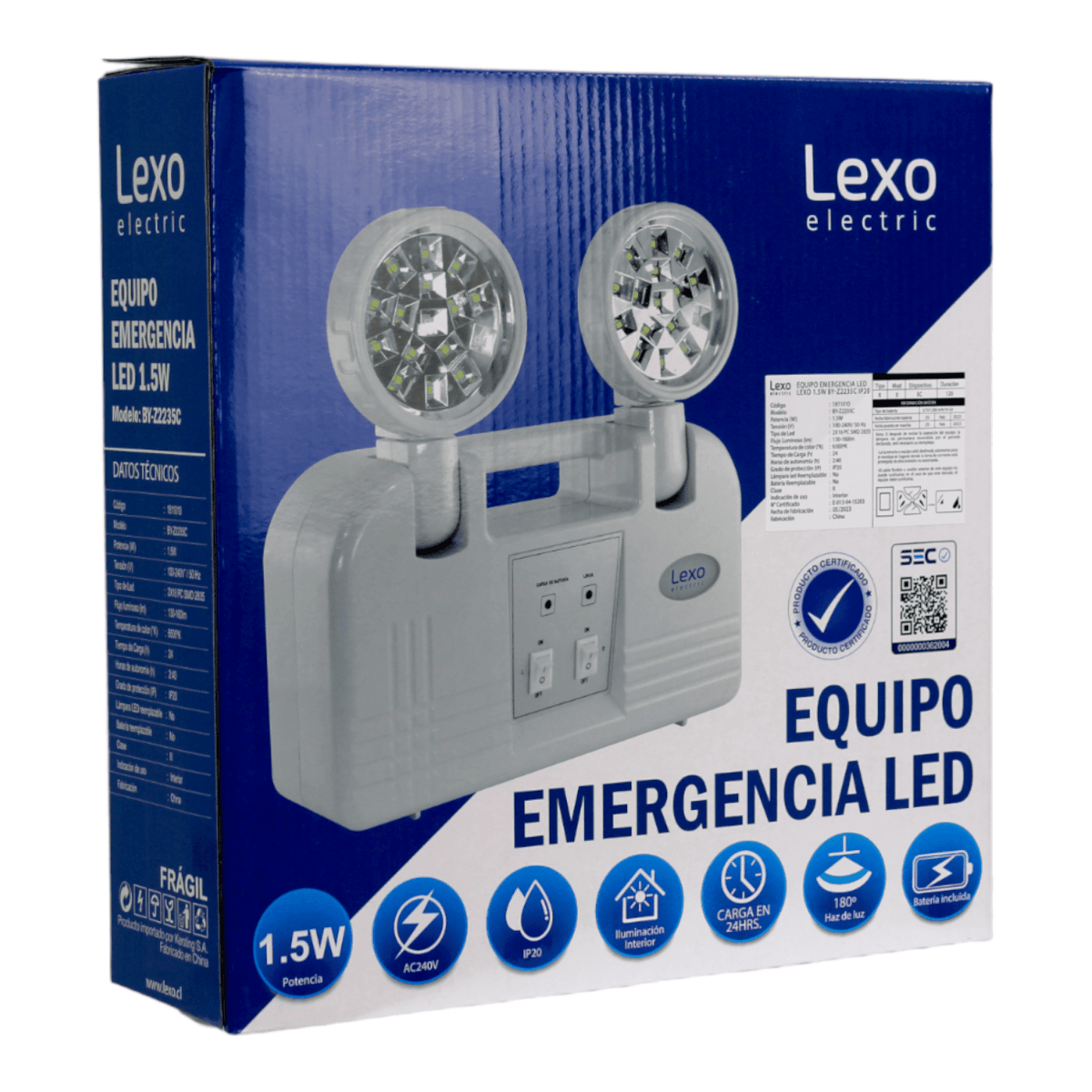 Lampara de Emergencia Led 6500K Recargable Lexo - Imagen 3